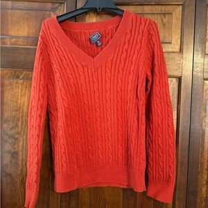 Chaps Women's Red Cable Knit Sweater